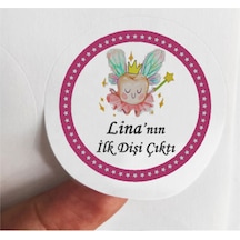 48 Adet 4 Cm Kişiye Özel Renkli Melek Kanatlı Ilk Dişi Çıktı Baskılı Mat Etiket Sticker
