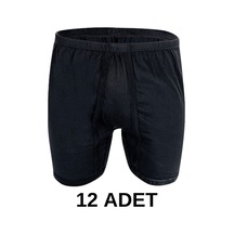 12 Adet Erkek % 100 Pamuk Arjantin Penye Boxer Siyah 65 Kg-115Kg 001