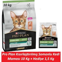 Pro Plan Kısırlaştırılmış Somonlu Kedi Maması 10 Kg + Hediye 1,5 Kg