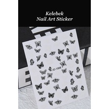 Nail Art Sticker Kendinden Yapışkanlı, Tırnak Süsleme, Tırnak Dövmesi Stikır 1008 Siyah-beyaz-1008