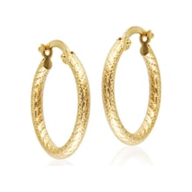 Sembol Gold 14 Ayar Altın Halka Küpe 2,0 Cm Kalemli