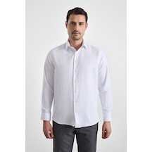 Süvari Beyaz Regular Klasik Yaka Casual Gömlek Sgm2025300001-bey
