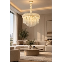 Modern Premıum Avize Gold Kasa Salon Oturma Odası Avizesi 13xe14