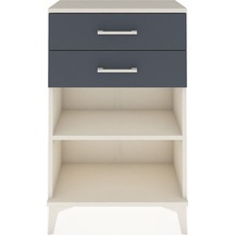 Arges Komodin Tek Raflı 2 Çekmeceli 60x30x96 Aytaşı-antrasit Aytası