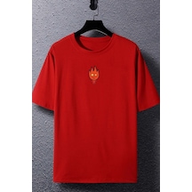 Flood Of Style Unisex Ateş Avatar Baskılı T-shirt Kırmızı