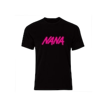 Black Stones Nana Karakterli Anime Baskılı Unisex %100 Pamuk Siyah T-shirt SIYAH