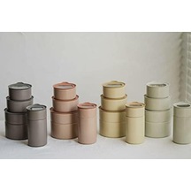 One Seramik Saklama Kabı Gri 200ml D-neone020-07 Açık Ahşap