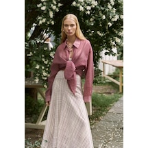 Lila Peigi Çizgili Parçalı Midi Etek Lila Lila Peigi Çizgili Parçalı Midi Etek Lila