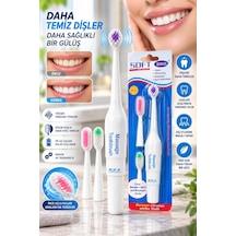 Elektrikli - 484 - Masajlı Diş Fırçası 3 Başlıklı - Nazblsmm - Derin Temizlik