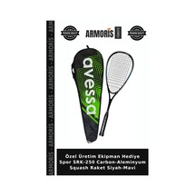 Özel Üretim Ekipman Hediye Spor Srk-250 Carbon-aleminyum Squash Raket Siyah-mavi Mavi - Siyah