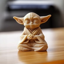 2'li Set Yoga Yapan Yoda Grogu Figür - 10 Cm 3d Yazıcı Baskı - Boyanabilir Ten Rengi