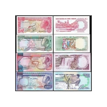 Saint Thomas & Prince 1982 Yılı 50-100-500-1000 Dobras Kağıt Para Set Çil Unc 4'lü Set Koleksiyon