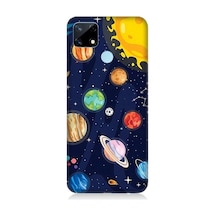 Realme C17 Uyumlu Gezegenler Ve Yıldız Haritası Desenli Silikon Kılıf