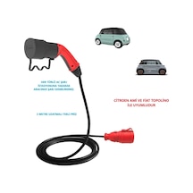 Bemis Citroen Ve Fiat Topolino, 3 Metre Uzatmalı, Ac Şarj Kablosu C2l Tekli-ıkili-üçlü Priz Seçenekli Tekli 3.5 Kw
