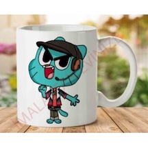 Gumball Karakter İki Tarafı Baskılı Kupa Bardak Çok Renkli