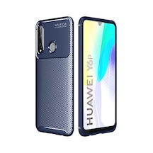 Newface Huawei Y6p Kılıf Auto Focus Karbon Kapak - Lacivert