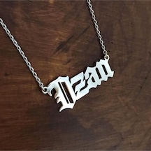Gotik Isim Gümüş Renk Erkek Gümüş Kolye Zincir Gklgmskısım