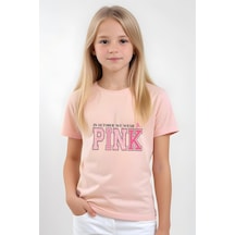 Panios Kids We Wear Pink Baskılı Kız Çocuk Kısa Kollu T-shirt Somon