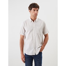 Lcwaıkıkı Classic Bej Regular Fit Kısa Kollu Armürlü Erkek Gömlek Lcwaıkıkı Classic Bej Regular Fit Kısa Kollu Armürlü Erkek Gömlek