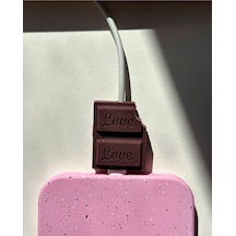 Çikolata Figürlü Love Silikon Kahverengi Kablo Ucu Koruyucu İthalatçı Garantili Belirtilmemiş Belirt