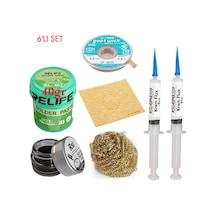 Relıfe Rl-402 Krem Lehim 183 C 40gr Havya Uç Temizleyici Seti Flux Lehim Toplama Cp-3515 Emme Teli Vs Set05