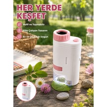 80x-200x Taşınabilir Dijital Mikroskop Led Işıklı Çocuk Eğitim Mikroskobu - Lisinya
