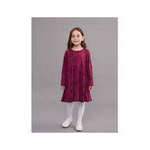 LC Waikiki Alıta Cıty Farkıyla Lcw Kids Bordo Penye Çiçekli Kız Çocuk Elbise Bordo - 928243046 Bordo