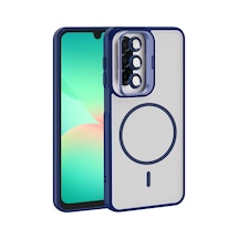 Zore Galaxy Uyumlu A17 Kılıf Standlı Ve Kamera Lens Hediyeli Ogaa Etro Kapak - Lacivert