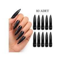 Siyah Plastik Cadı Takma Tırnak 10 Lu Set