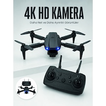 E99 Pro 4k Hd Kameralı Katlanabilir Drone App Kontrollü Uzaktan Kumandalı Mini Drone - Lisinya
