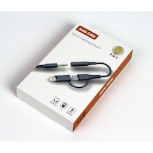 Ga78 2in1 Aux Dönüştürücü Silikon Ses Kablosu Type-c Ve Lighting Kulaklık Ses Aktarımı İphone İle Uyumlu 2in1 Aux Dönüştürücü