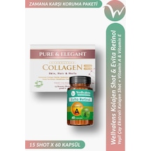 Wellvalens Kolajen Shot & Evita Retinol Kolajen Hyaluronik Asit Vitamin A & E Bakım Paketi