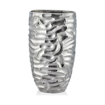 Lamedore Comb Gümüş Büyük Vazo 22 X 27 X 43 Cm Gümüş