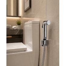 Su Tasarruflu Taharetmatik El Spreyi Stoplu Banyo Temizlik Seti Gümüş