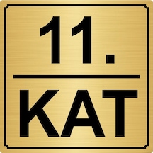 11.Kat 20Cmx20Cm Metal Yönlendirme Levhası Altın Renk Metal