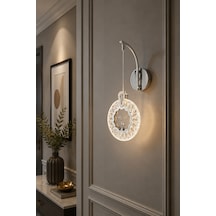 Geyik Modern Tasarım Krom Renk Gün Işığı - Ledli Banyo - Mutfak - Salon Ledli Duvar Aplik Krom Krom