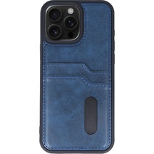 Apple İphone 14 Pro Max Kılıf Sara Kartvizitli Deri Kılıf - Lacivert 0.2M-Çok Renkli
