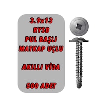 500 Adet 3.9X13 Rysb Matkap Uçlu Akıllı Vida Pul Başlı