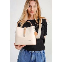 Just Polo Kadın El Ve Omuz Çantası Orta Boy 6011mh Camel - Krem