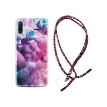 Huawei P30 Lite Kılıf Rasta Boyun Askılı Pink Cloud 1305