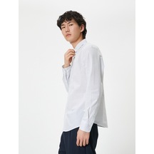 Koton Slim Fit Gömlek Yarım İtalyan Yaka Düğmeli Pamuklu Mavi Desenli 4sam60082hw Mavi Desenli Koton Slim Fit Gömlek Yarım İtalyan Yaka Düğmeli Pamuklu Mavi Desenli 4sam60082hw Mavi Desenli