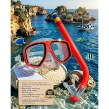 Şnorkel Set Kırmızı Renk 7 İle 14 Yaş Arası