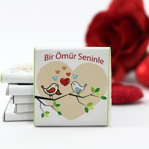 Dark Brown BİR ÖMÜR SENİNLE Yazılı Madlen Çikolata Bitter ve Sütlü 72 Adet
