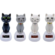 Güneş Enerjili Sallanan Kedi Figürü Renkli