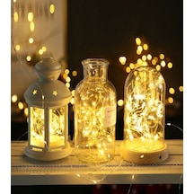 Ev Balkon Ve Parti İçin 10 M Kumandalı 8 Fonksiyonlu Gün Işığı Pilli Peri Led Yılbaşı Süsü Işık Gün Işığı