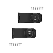 Ulzyvf Siyah Parola Paket, Kombinasyon Kilidi, Kapı İçin Hasp Güvenlik Kiliti, Döner Basamaklı 2 Adet