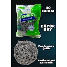 Technow Paslanmaz Çelik Büyük Endüstriyel Boy Bulaşık Ovma Teli 40 Gr