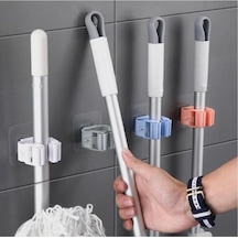 4 Adet Krem Renk Yapışkanlı Pratik Mop Temizlik Fırçası Tutucu Krem Diğer