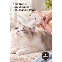 5 Adet Kedi Köpek Spreyli Silikon Uçlu Masaj Fırçası