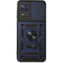 Samsung Galaxy Uyumlu A22 Kılıf Pars Lens Yüzüklü Silikon - Lacivert Bzsxx00 1